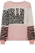 Faded Blush Animal Print Knitted Jumper