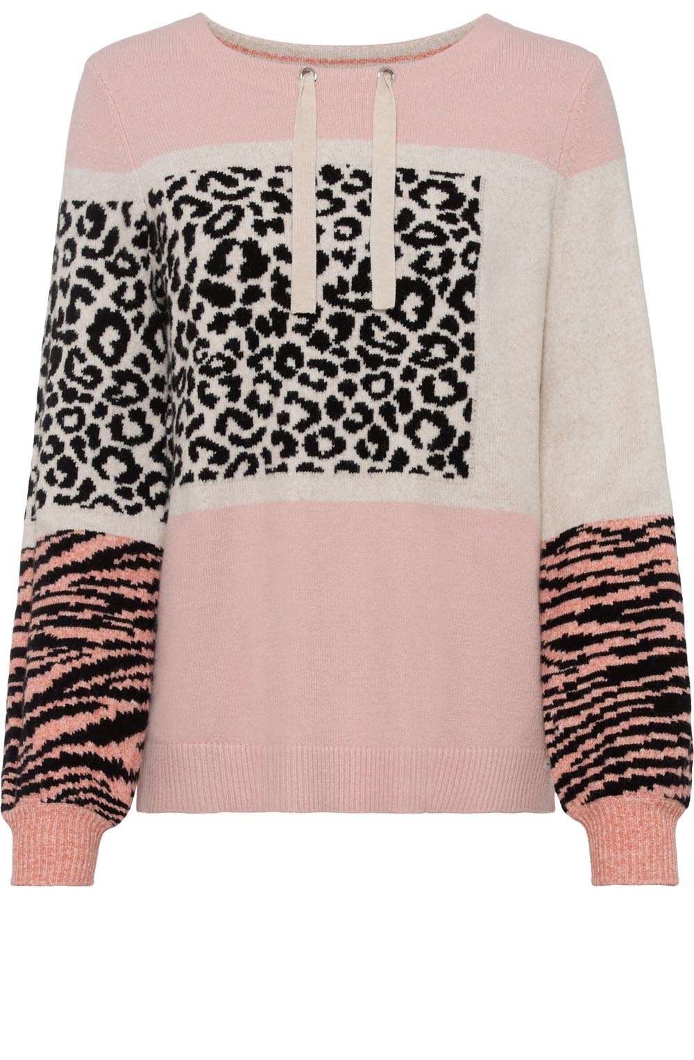 Faded Blush Animal Print Knitted Jumper