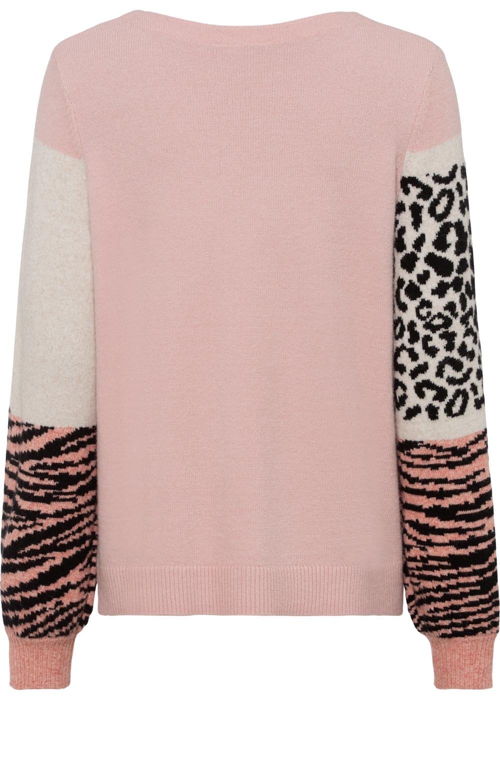 Faded Blush Animal Print Knitted Jumper
