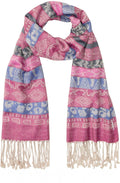 Faded Boysenberry and Blue Tasselled Scarf