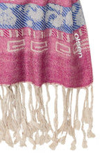 Faded Boysenberry and Blue Tasselled Scarf