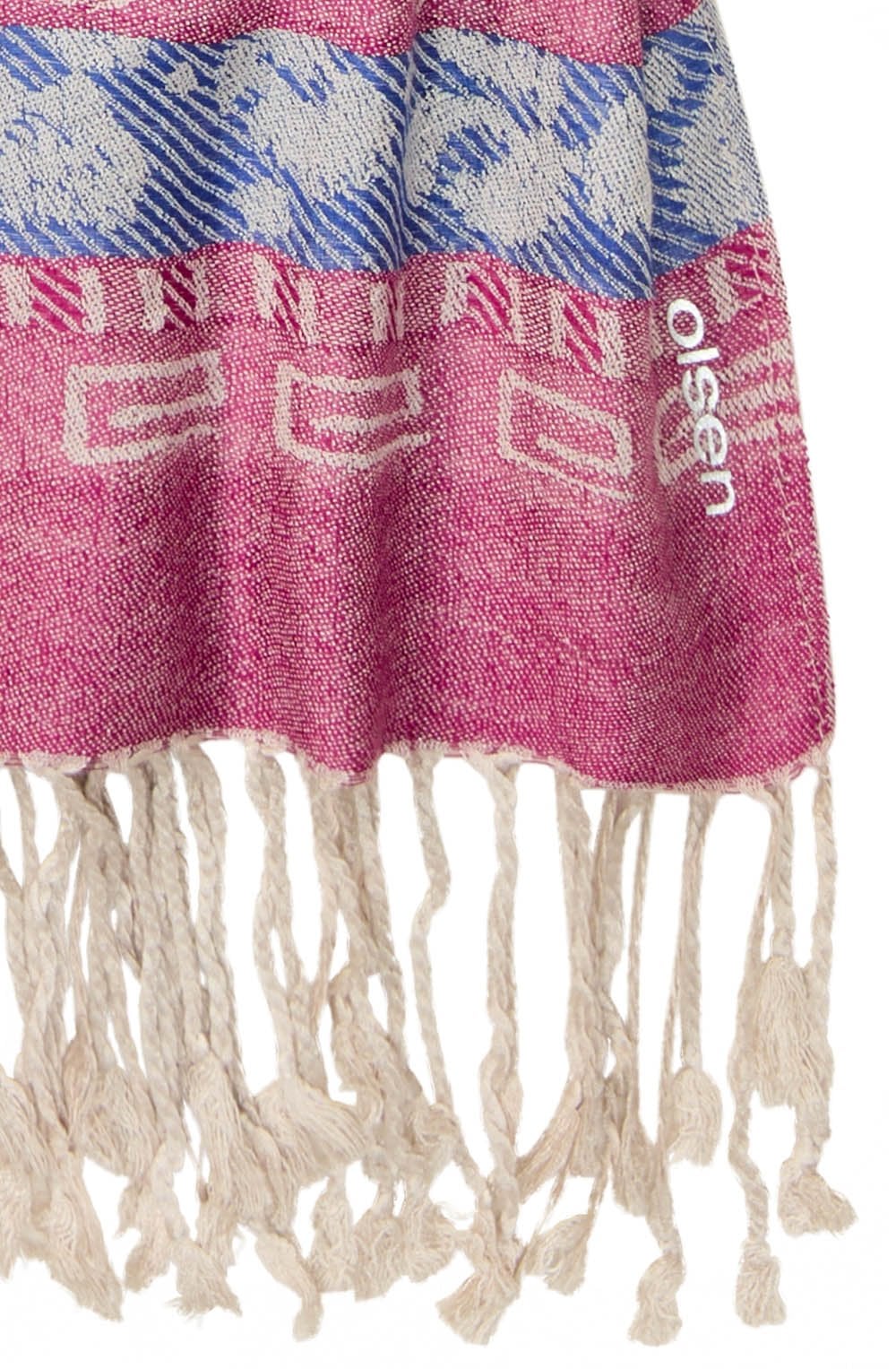 Faded Boysenberry and Blue Tasselled Scarf