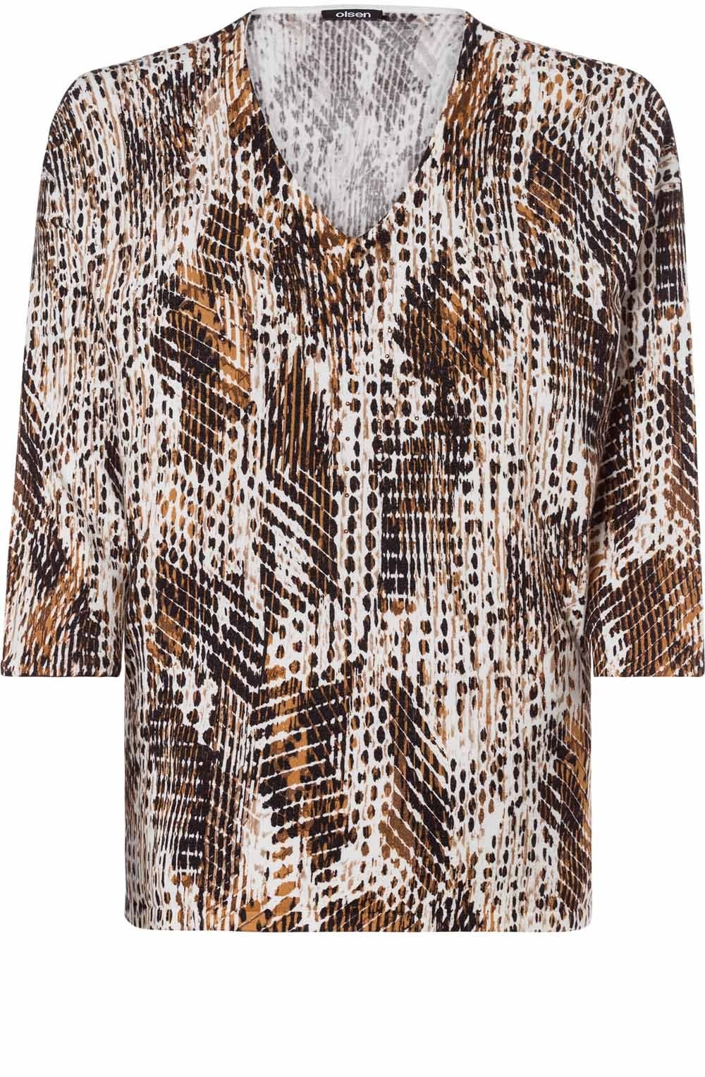Fine Knit Tan Patterned Jumper
