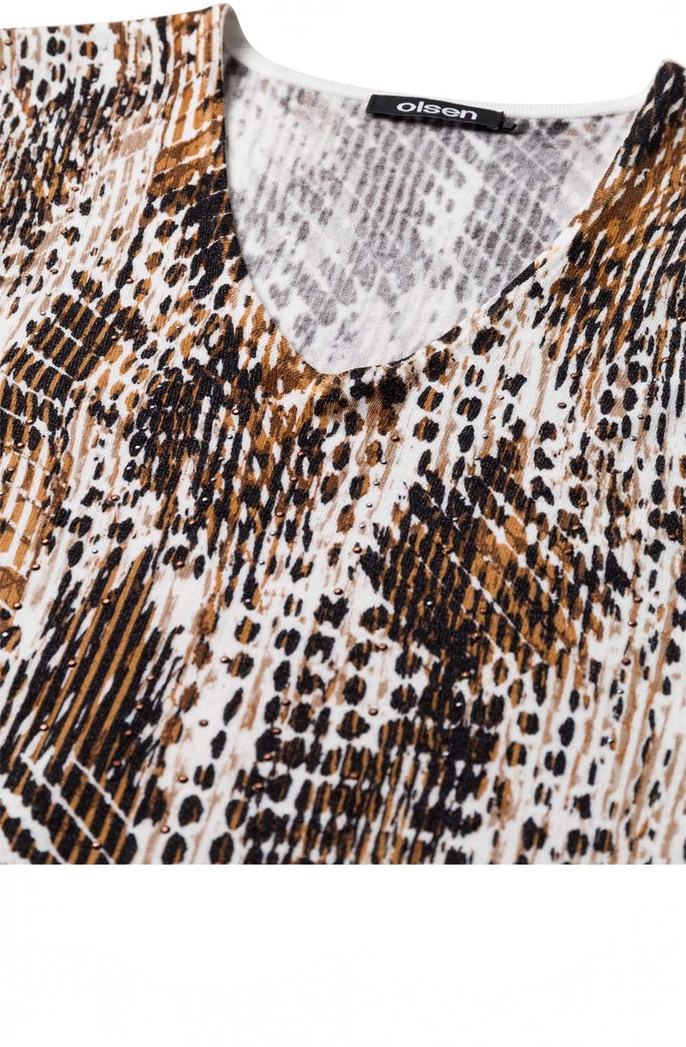 Fine Knit Tan Patterned Jumper
