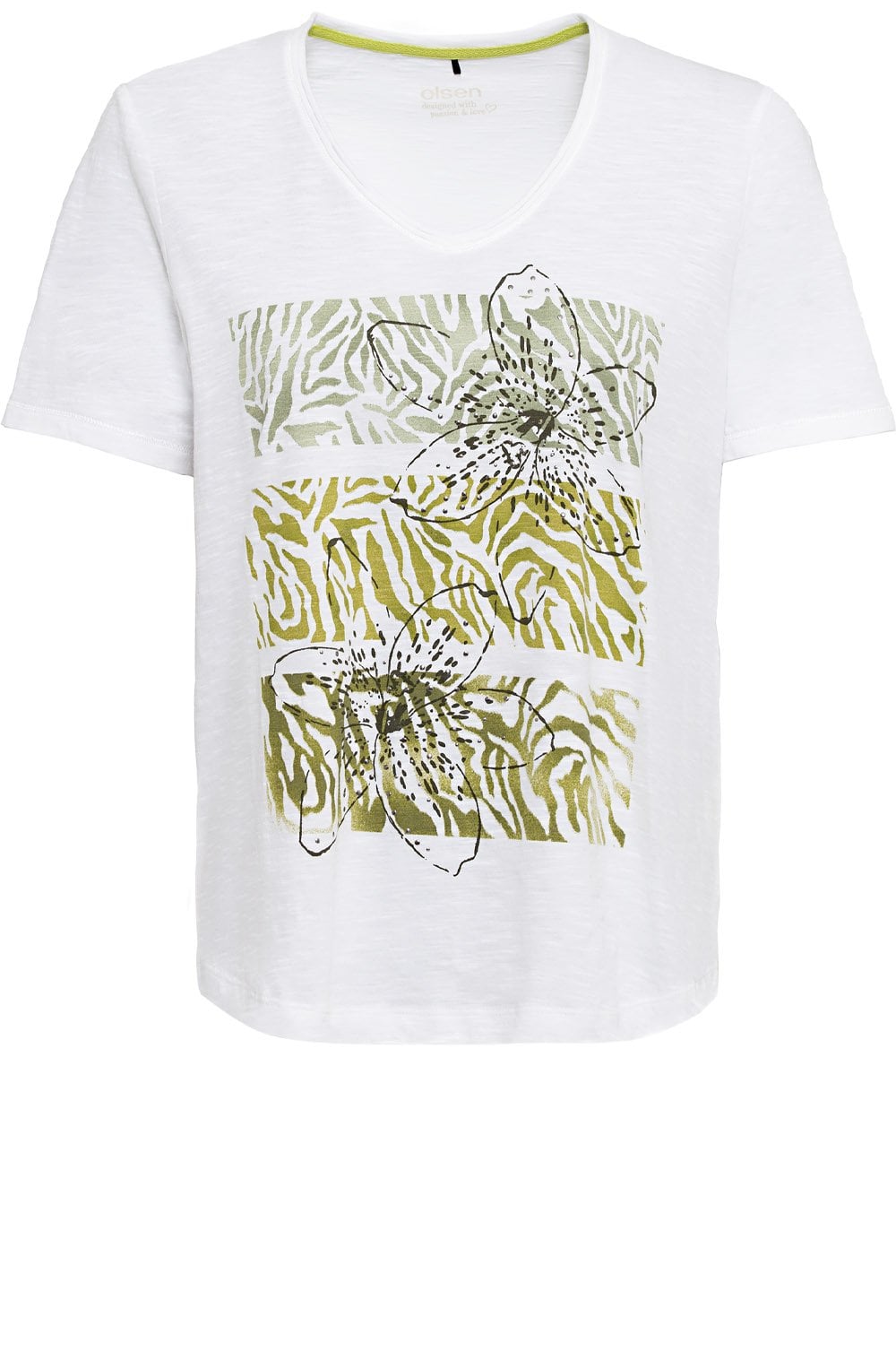 Floral and Zebra Print T Shirt