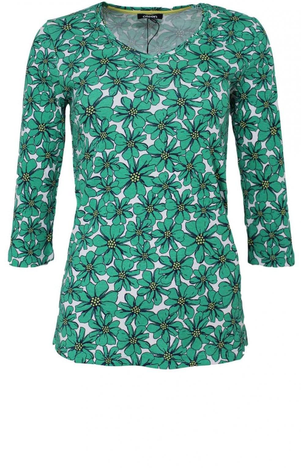 Floral Kelly Green Jersey Top