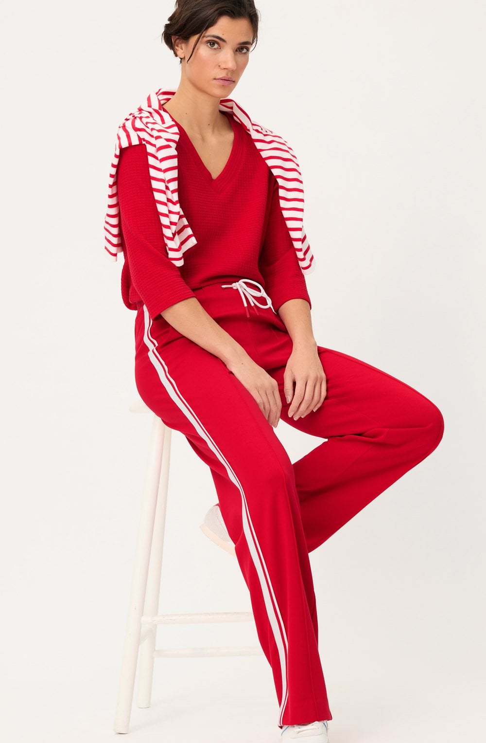 French Red Anna Wide Fit Trousers