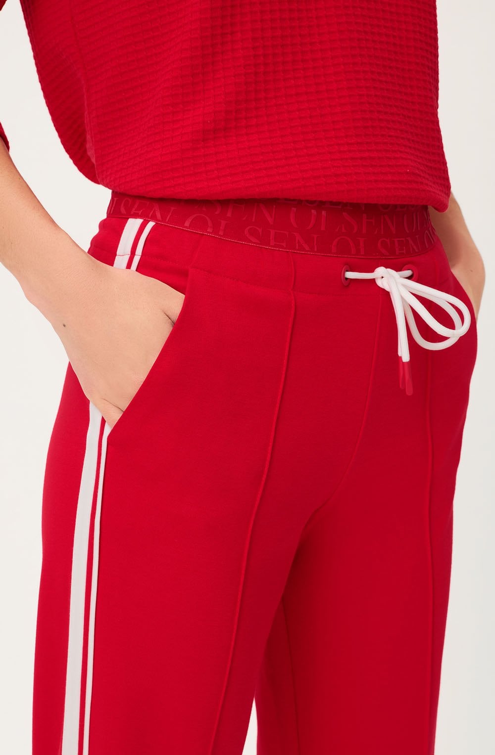 French Red Anna Wide Fit Trousers