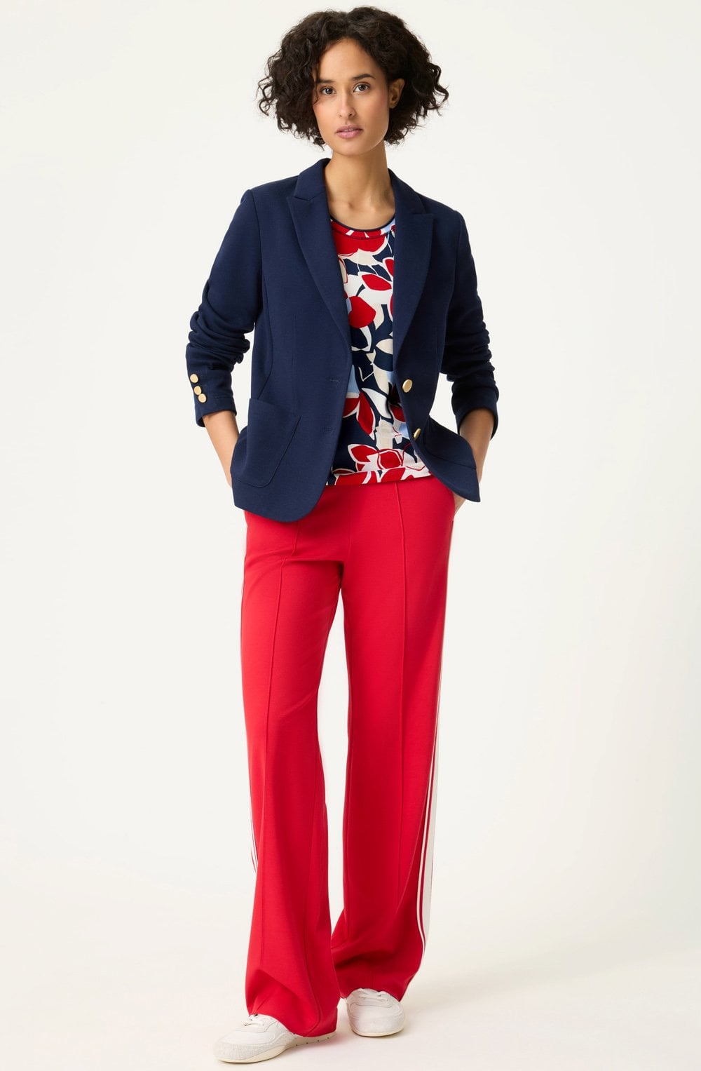 French Red Floral Edda Top