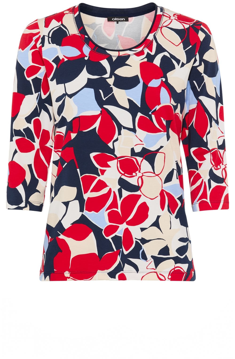 French Red Floral Edda Top