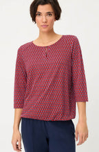 French Red Graphic Print Clara Top