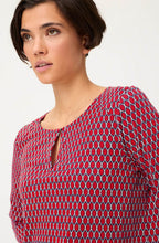 French Red Graphic Print Clara Top