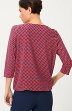 French Red Graphic Print Clara Top