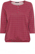 French Red Graphic Print Clara Top