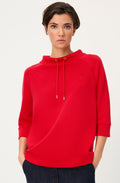 French Red Jersey Funnel Neck Cora Sweatshirt
