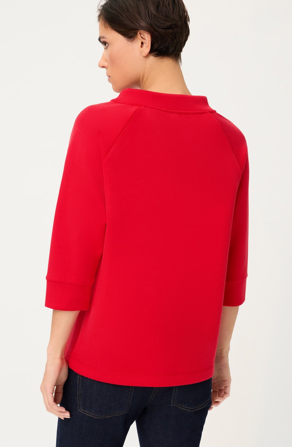 French Red Jersey Funnel Neck Cora Sweatshirt