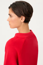 French Red Jersey Funnel Neck Cora Sweatshirt
