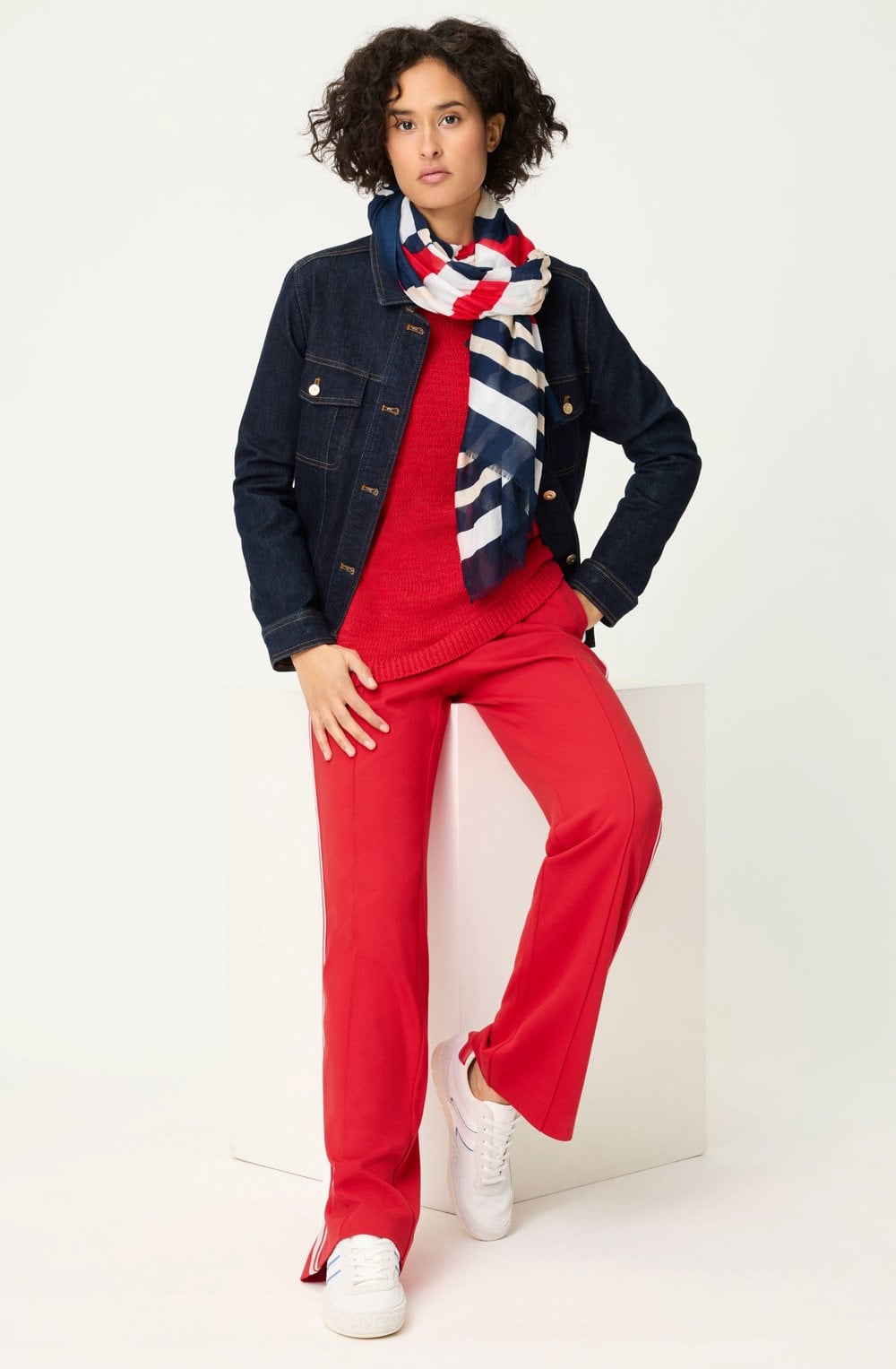 French Red Ribbon Knit Henny Jumper