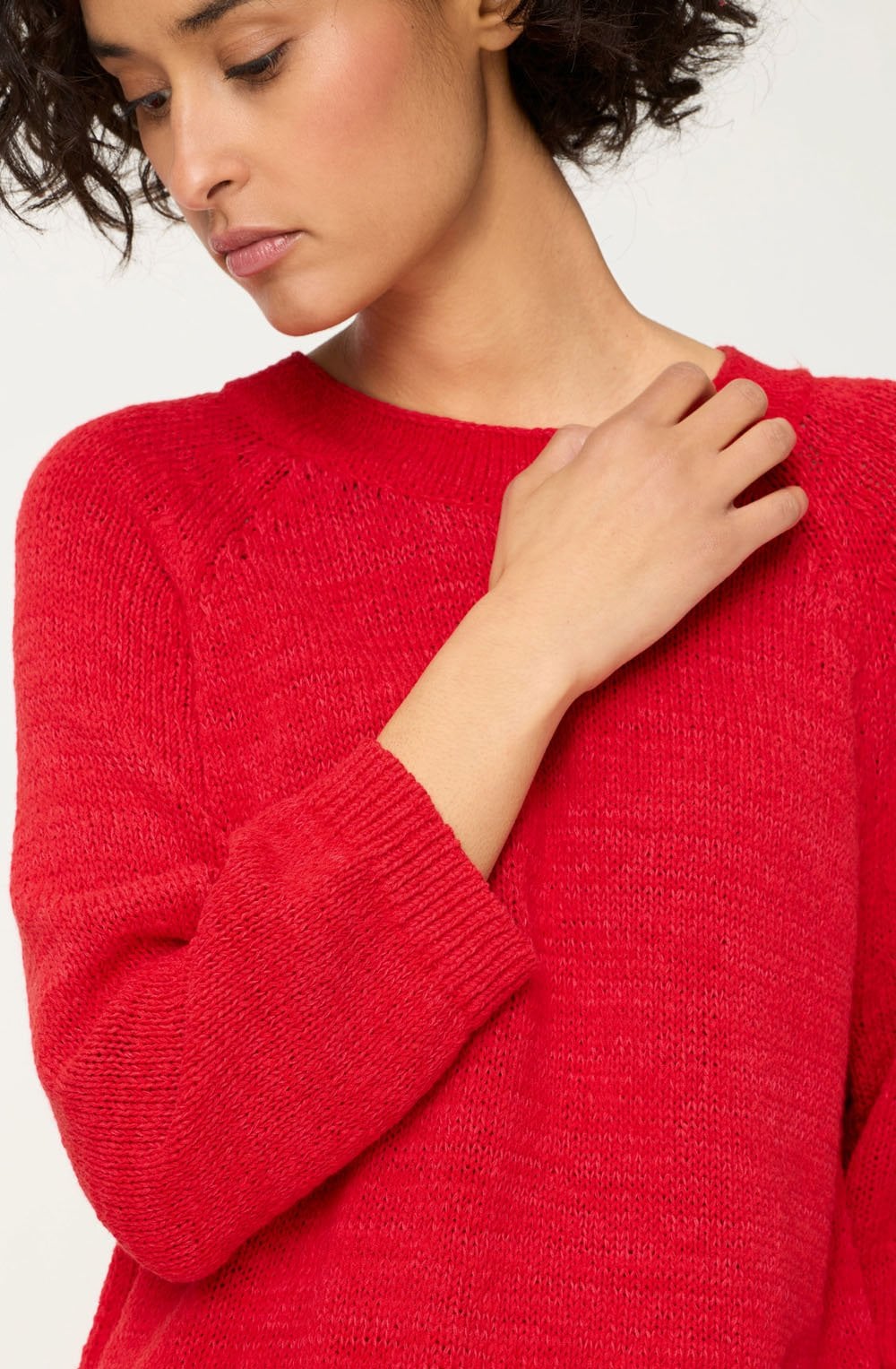French Red Ribbon Knit Henny Jumper
