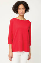 French Red Square Stitch Top