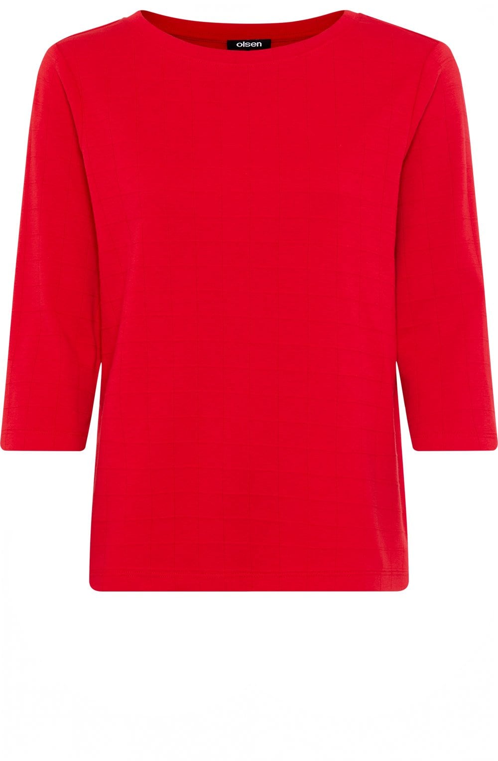 French Red Square Stitch Top