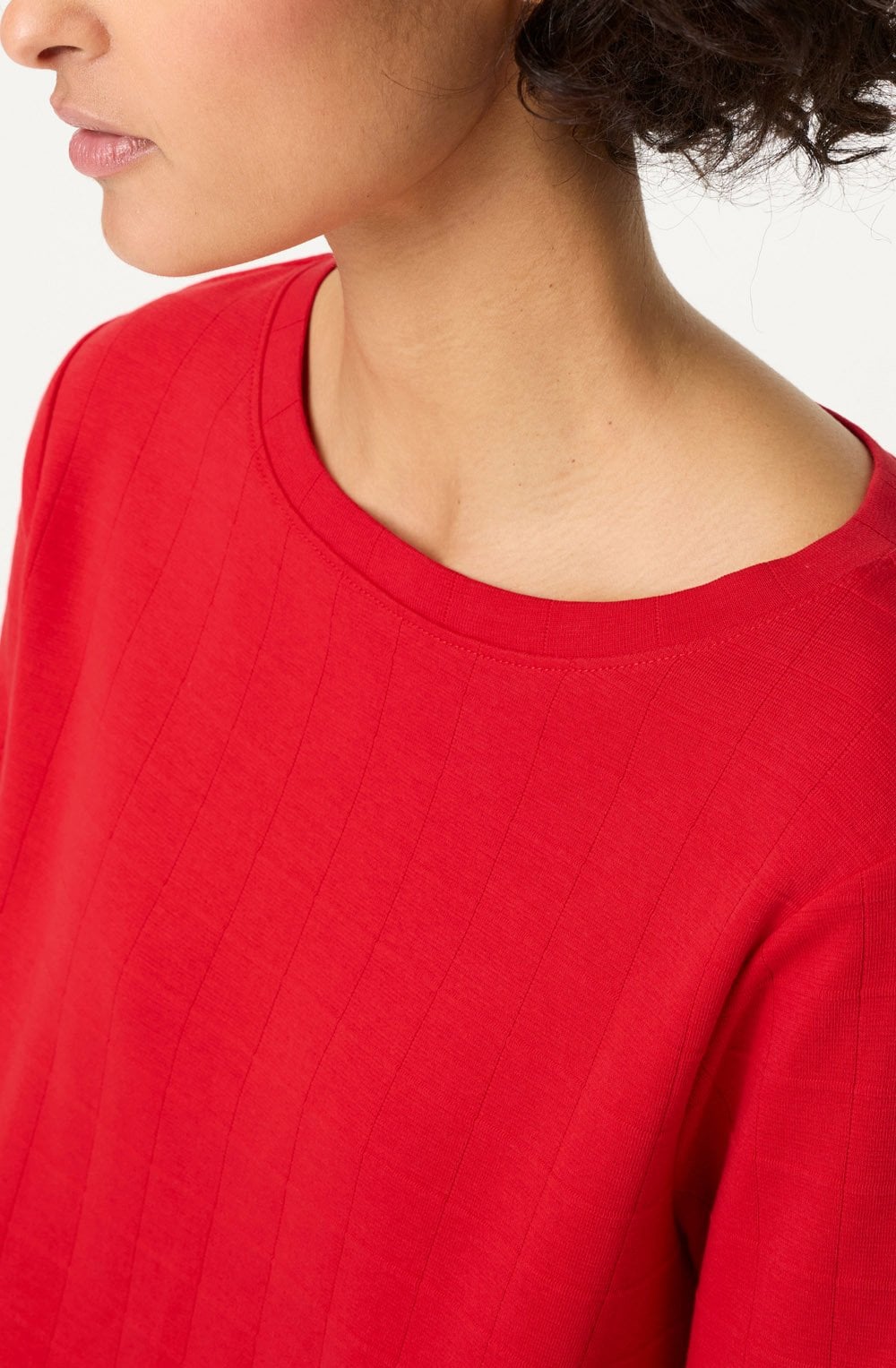 French Red Square Stitch Top