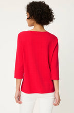 French Red Square Stitch Top