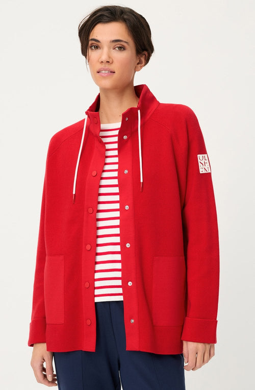 French Red Stand Up Collar Henny Jacket