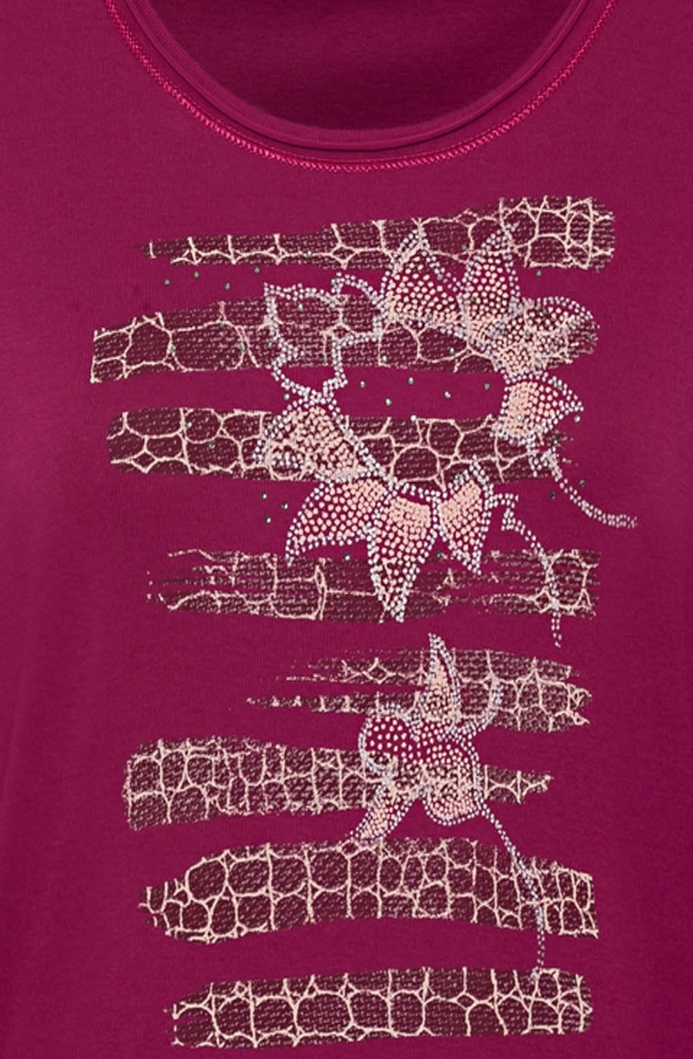 Fuchsia Abstract Floral Print Top