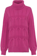 Fuchsia Pink polo neck Jumper