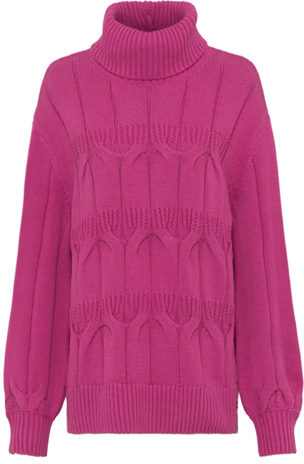 Fuchsia Pink polo neck Jumper