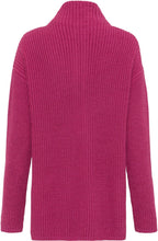 Fuchsia Zip Up Thick Knit Jumper