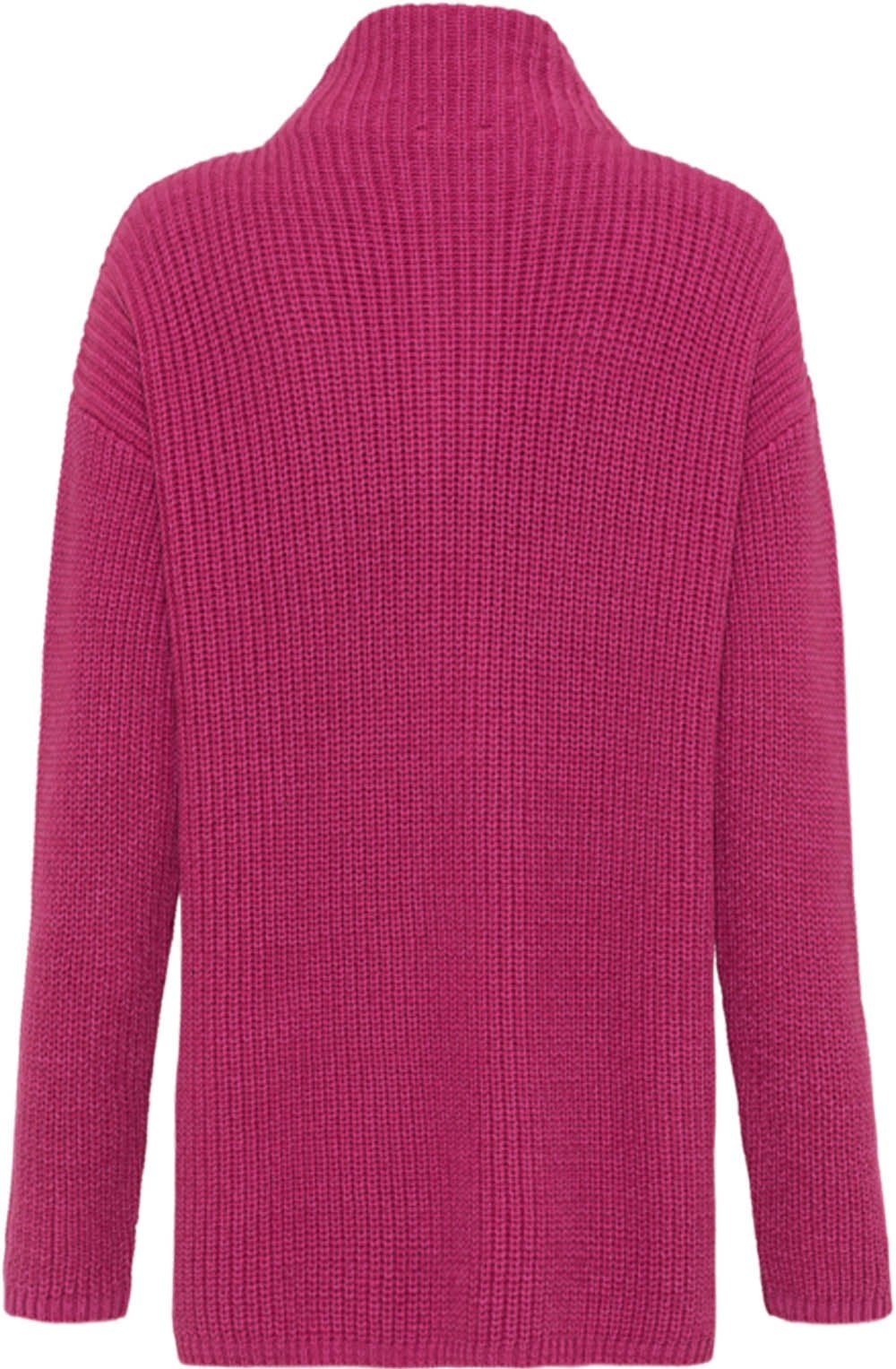 Fuchsia Zip Up Thick Knit Jumper