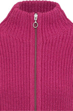 Fuchsia Zip Up Thick Knit Jumper