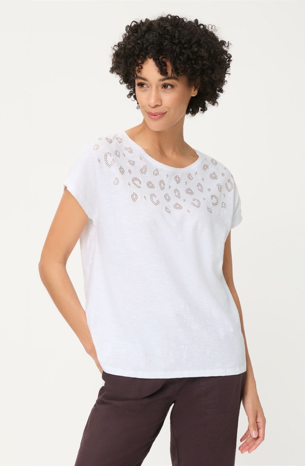 Gold Studded Animal Print Cosima T Shirt