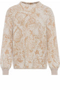Golden Camel and White Pattern Jumper
