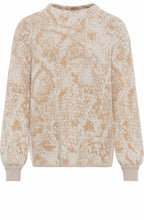 Golden Camel and White Pattern Jumper