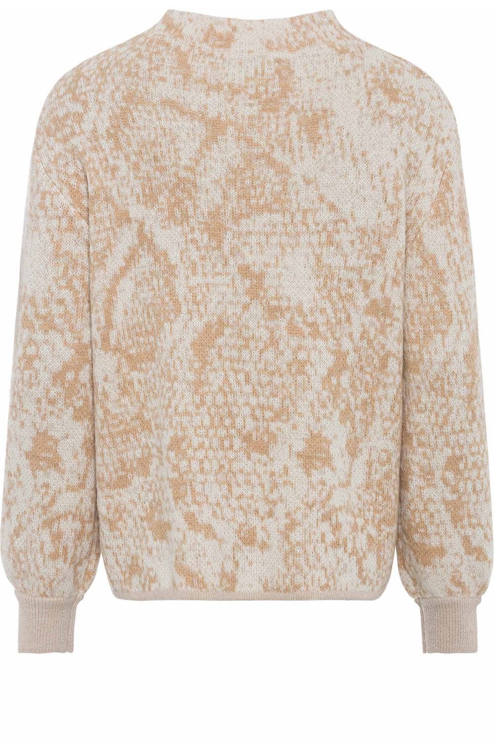Golden Camel and White Pattern Jumper