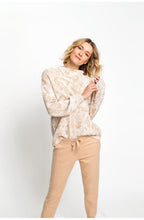 Golden Camel and White Pattern Jumper