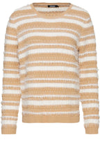 Golden Camel and White Stripe Jumper