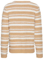 Golden Camel and White Stripe Jumper