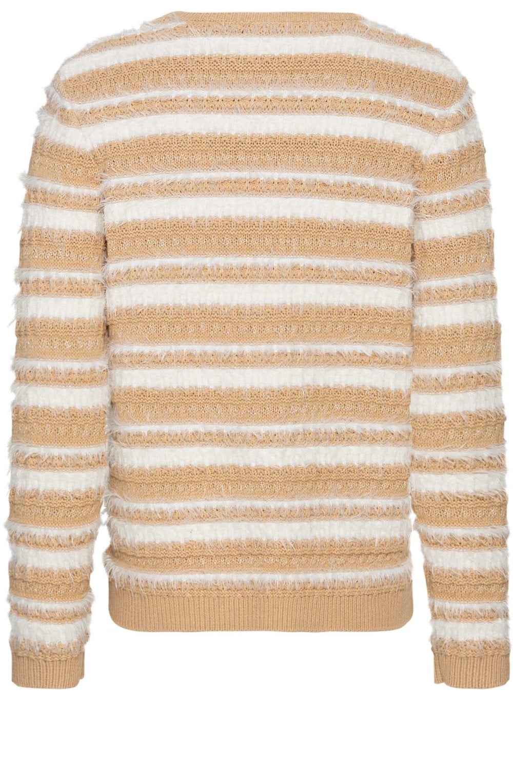Golden Camel and White Stripe Jumper