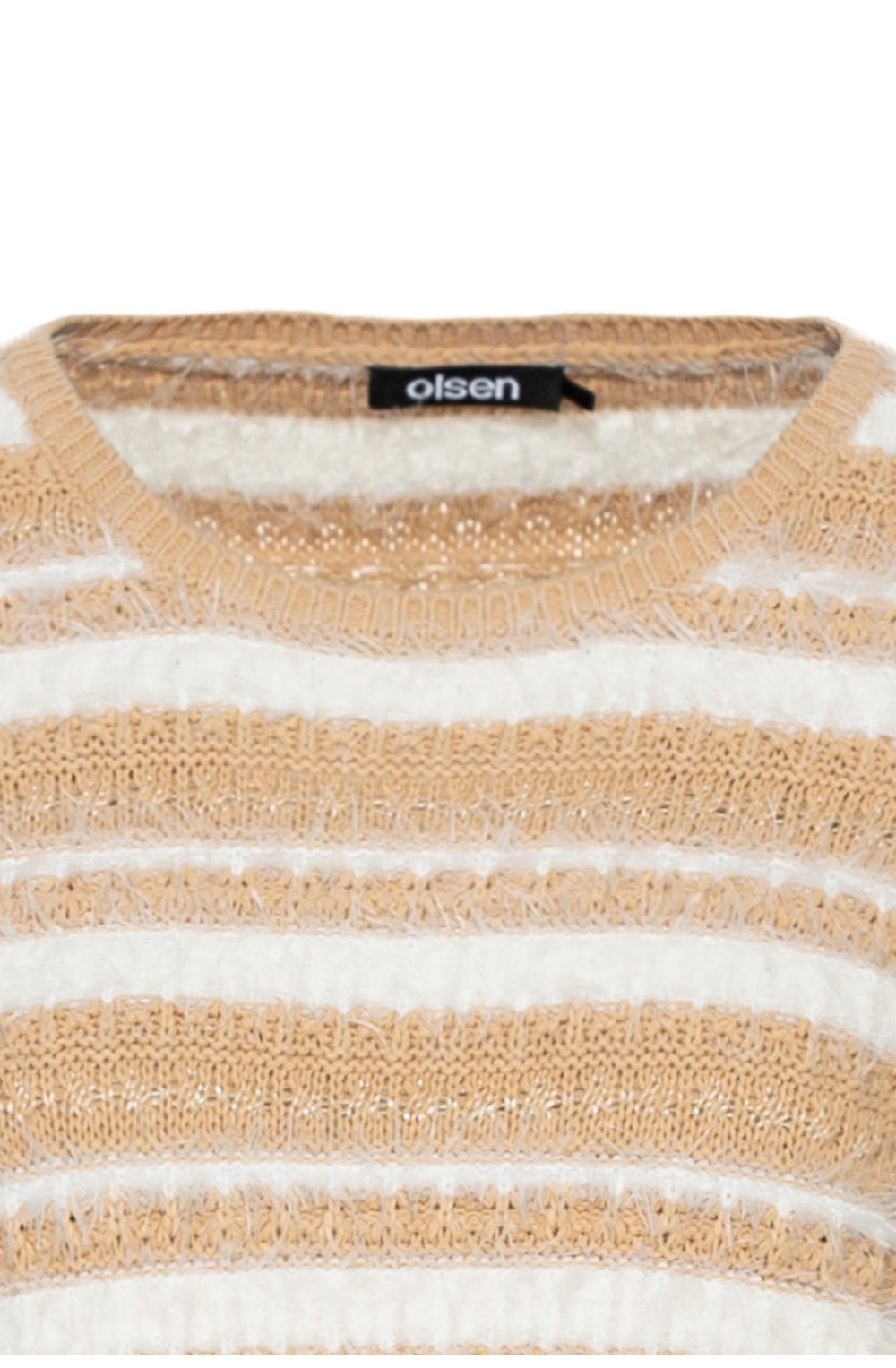 Golden Camel and White Stripe Jumper