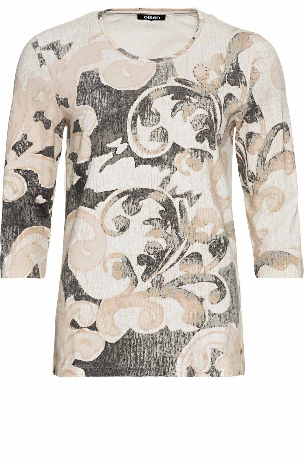 Golden Camel Loose Paisley Print Top