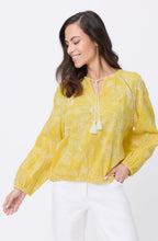 Golden Glow Embroidered Floral Blouse