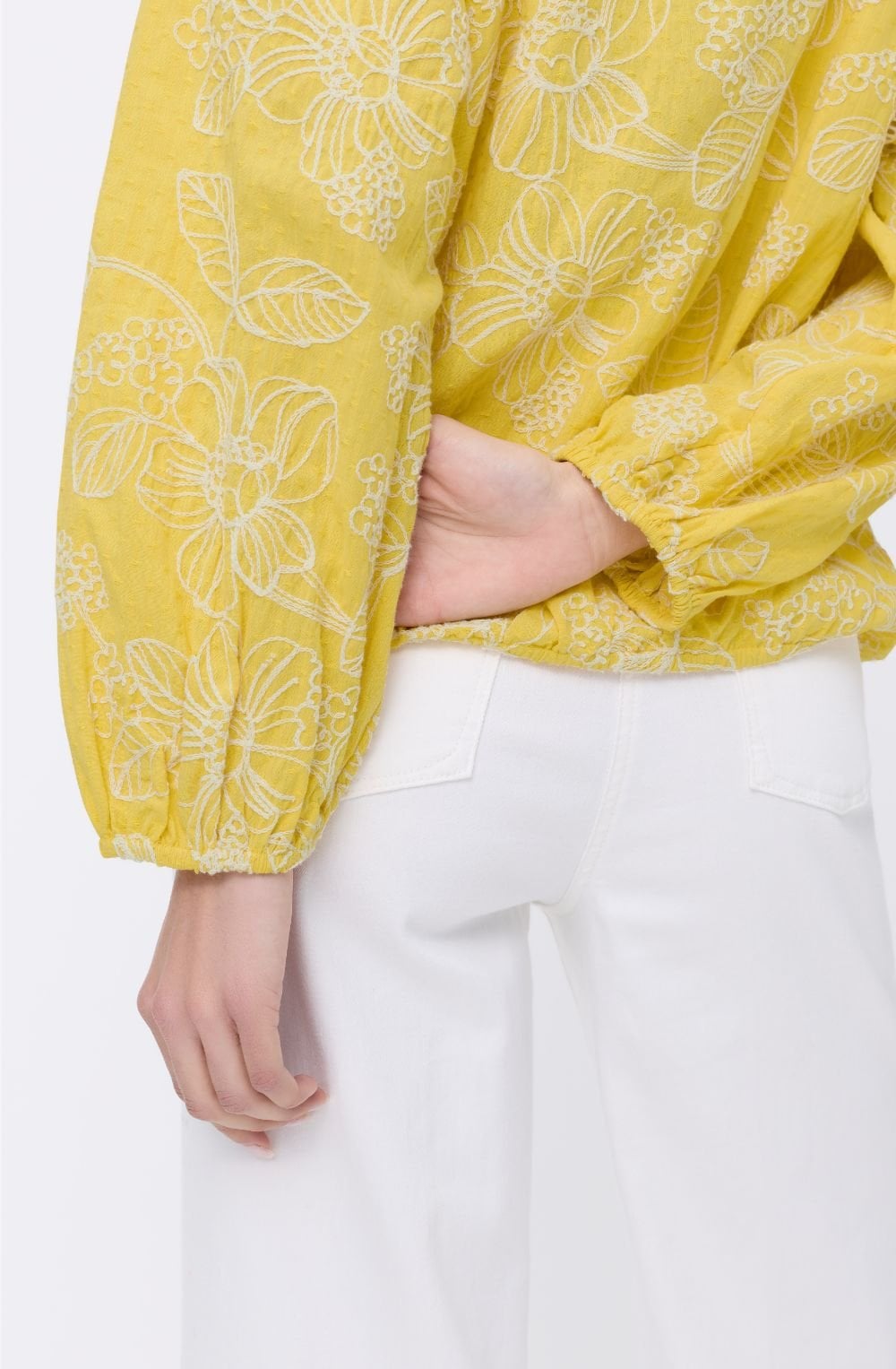 Golden Glow Embroidered Floral Blouse