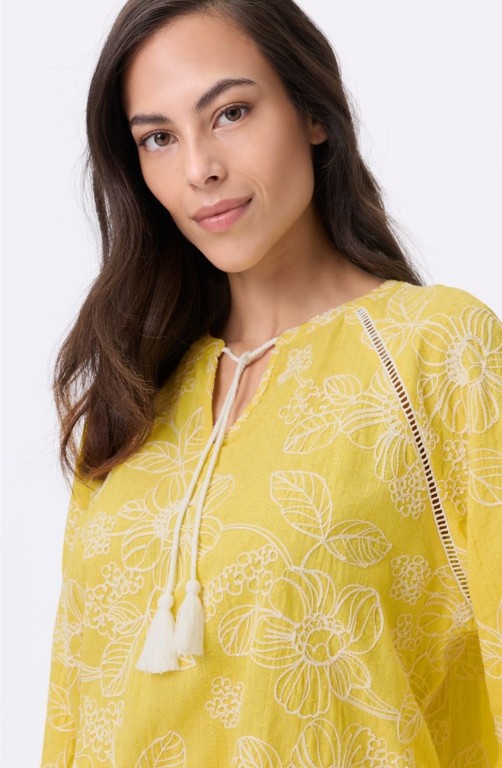 Golden Glow Embroidered Floral Blouse