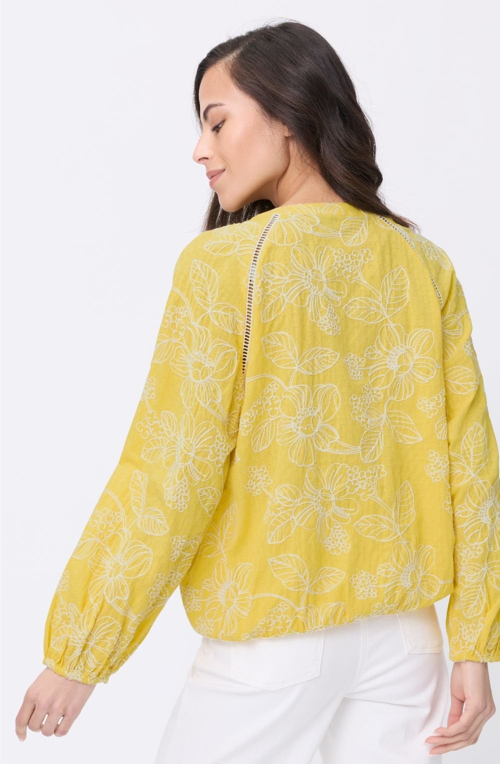 Golden Glow Embroidered Floral Blouse