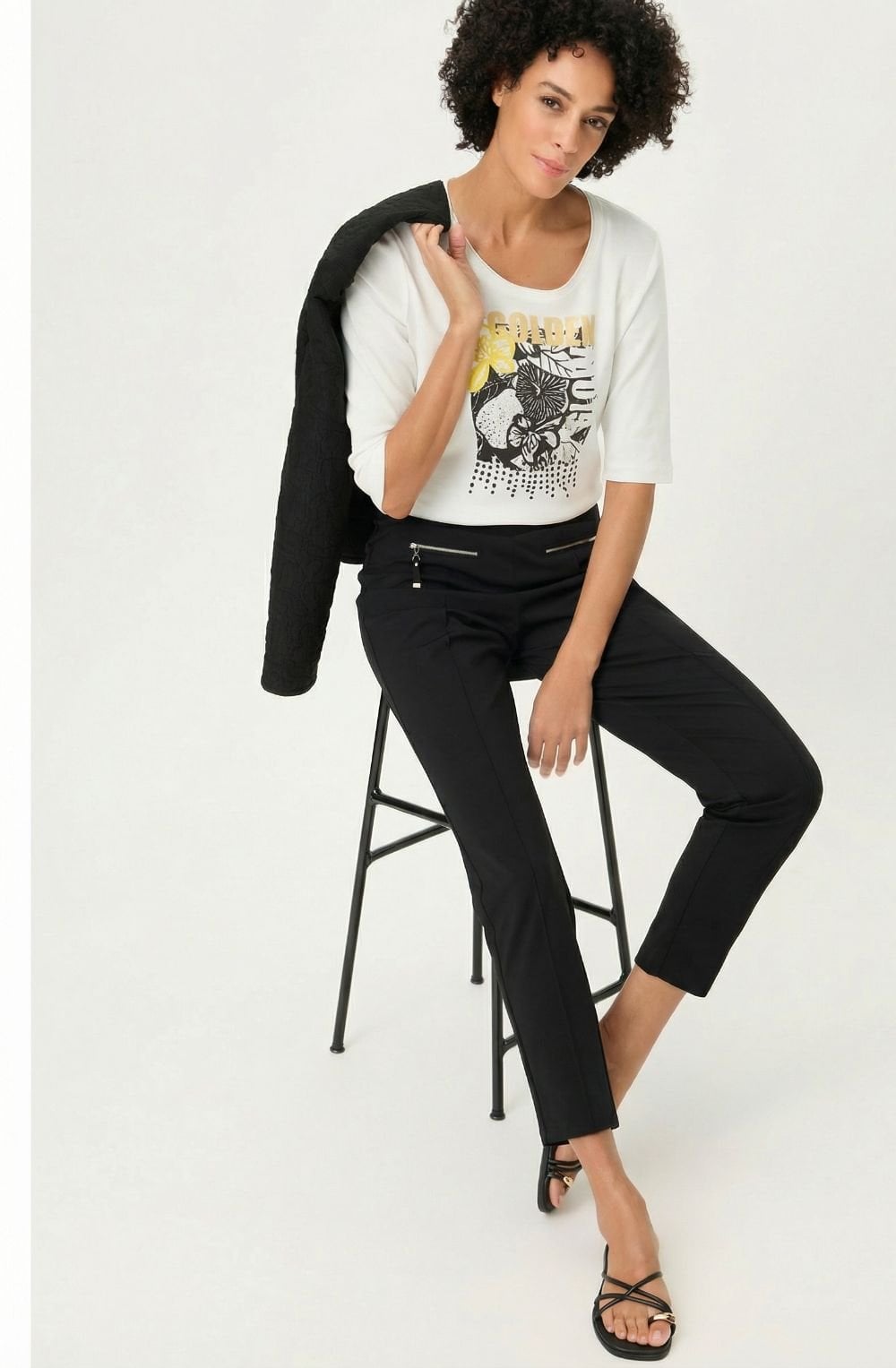 Golden Glow Floral Design T Shirt