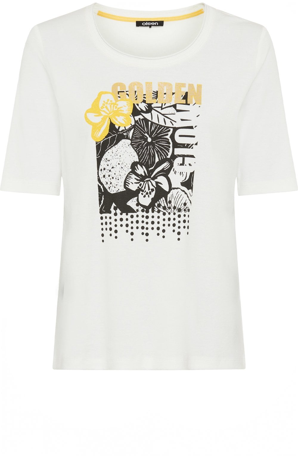 Golden Glow Floral Design T Shirt